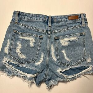 Abercrombie & Fitch Annie High Rise Distressed Denim Cutoff Shorts Women’s Sz 29
